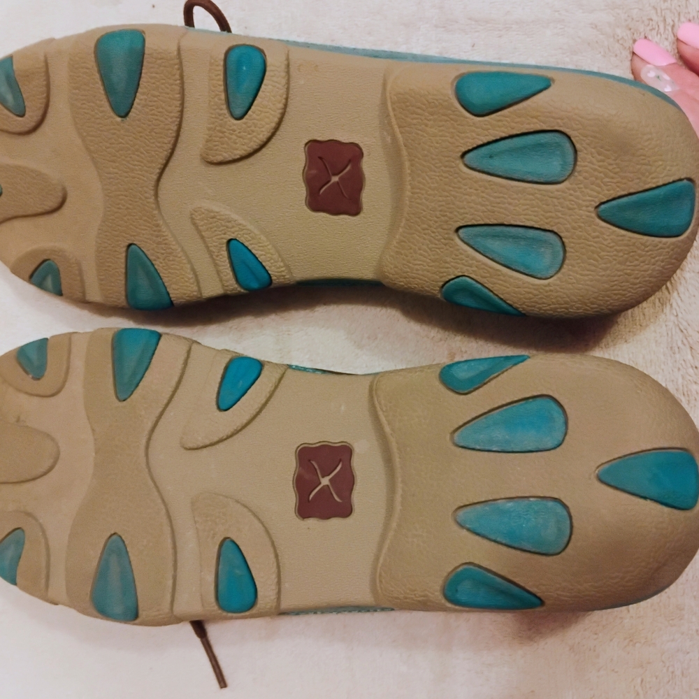 Twisted X Women's Teal and Brown Loafers - Picture 3 of 4